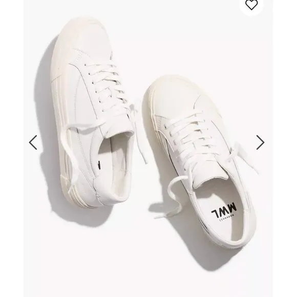 Madewell Women s $88 Sidewalk Low-Top Sneakers White Size 12M ND989