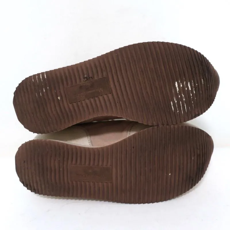 Massimo Dutti Platform Low Top Sneakers Nude Suede & Leather Size 36