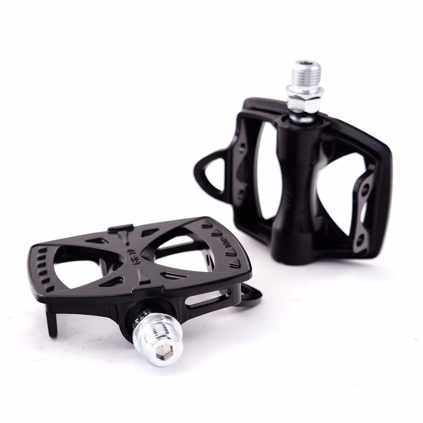 MKS GR-10 Alloy Racing Track Fixed Gear Wide platform Bike Pedal Black / Silver