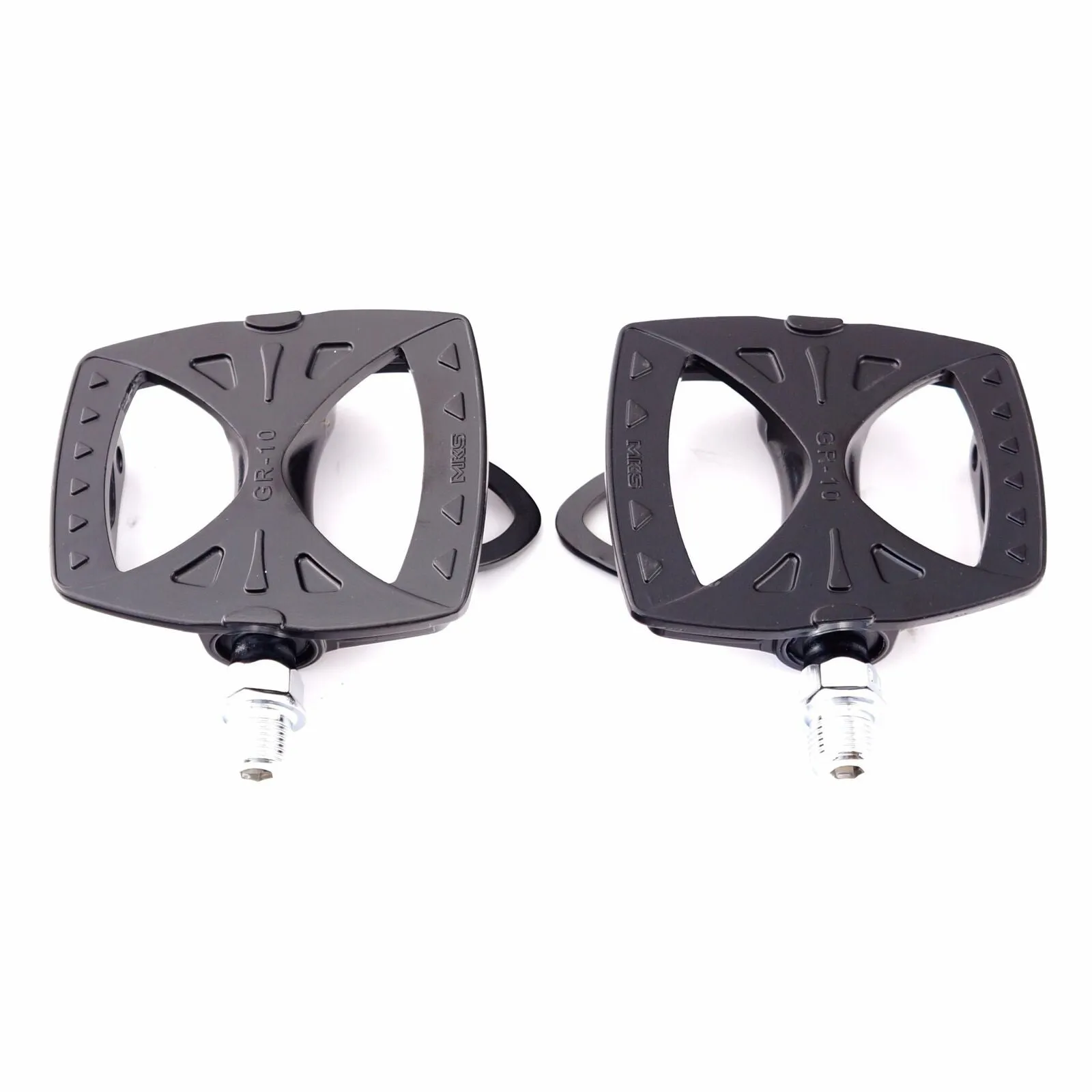 MKS GR-10 Alloy Racing Track Fixed Gear Wide platform Bike Pedal Black / Silver