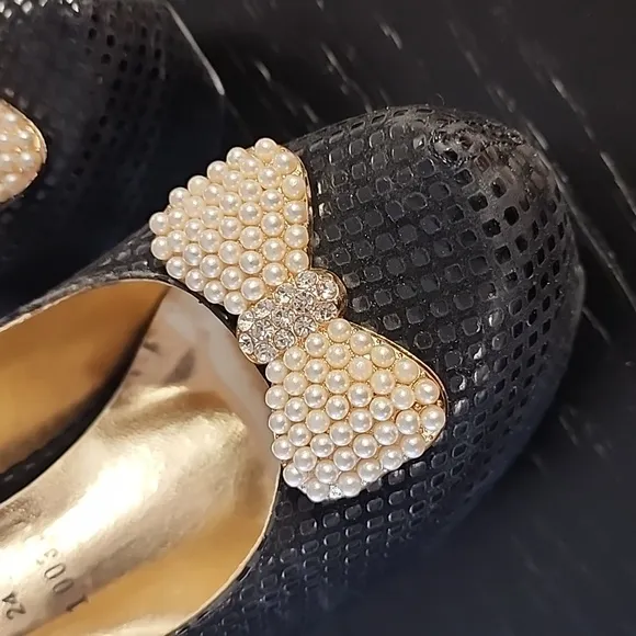 Muuy Fresos Zapateria Platform Heels Size 7.5 8 Mexico Pearls Bows Goth Punk
