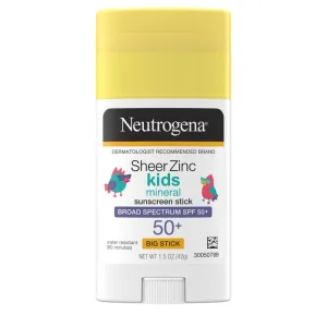 Neutrogena Sheer Zinc Kids Mineral Sunscreen Stick Broad Spectrum SPF 50 