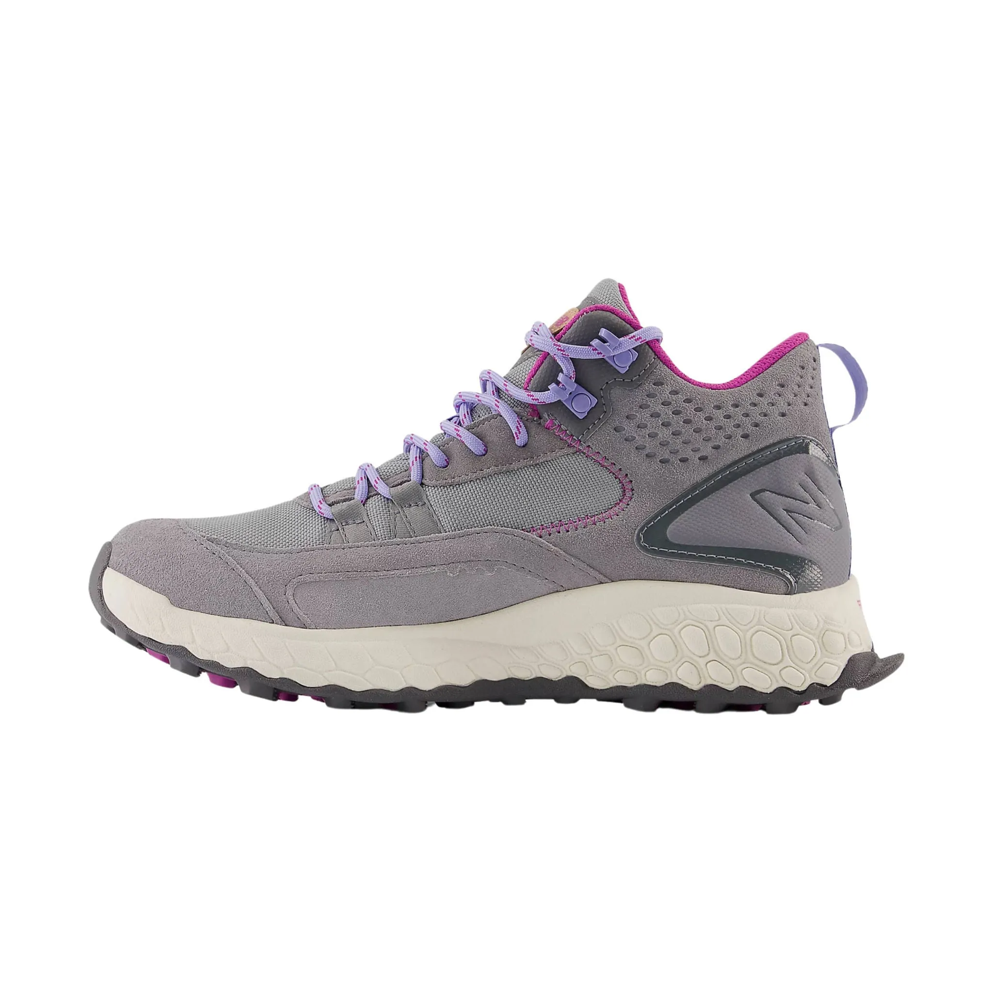 New Balance Women's Fresh Foam X Hierro Mid Gore-Tex Hiking Shoes - Steel with Castlerock and Magenta