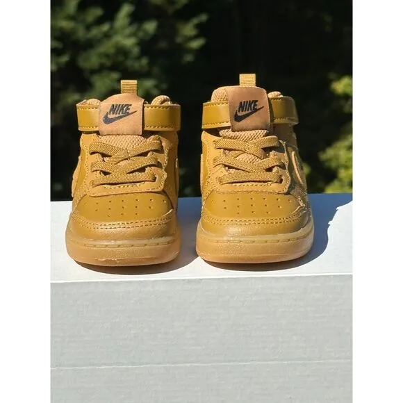 NEW Nike Baby / Toddler Court Borough 2 Mid Casual Sneaker (Wheat Black) - 5T