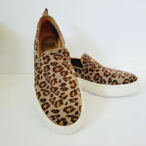 New Sofft Pavina Platform Slip-On Sneaker Textile Leopard Print ,Size 9,5