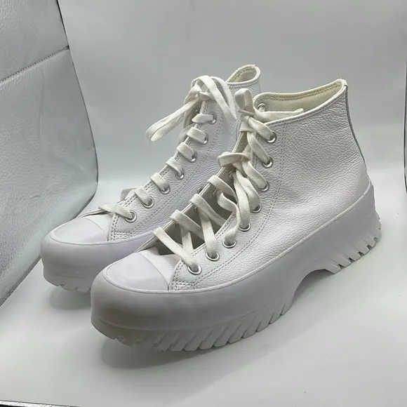NWT Converse Lugged 2.0 Platform Shoe Sneakers High Top White Leather Mens 8