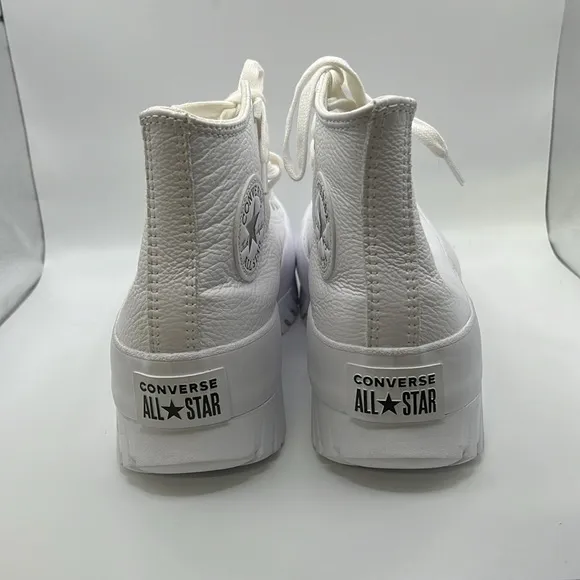 NWT Converse Lugged 2.0 Platform Shoe Sneakers High Top White Leather Mens 8
