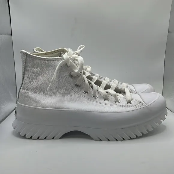 NWT Converse Lugged 2.0 Platform Shoe Sneakers High Top White Leather Mens 8