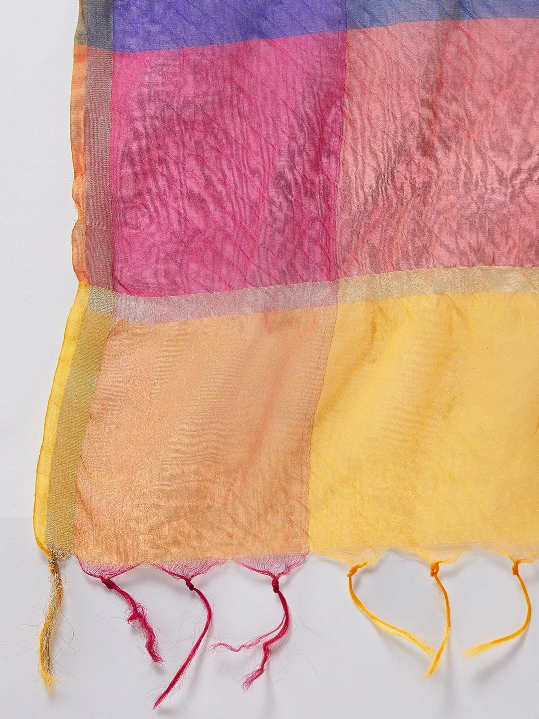 Off White Gota Work Kurta Set With Dupatta