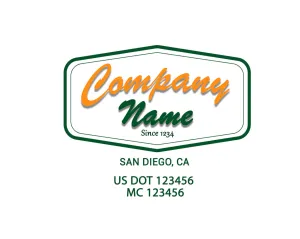 Old School Style Company Name Truck Decal USDOT, 2 Pack