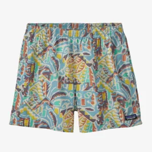 Patagonia Women’s Shorts Funhoggers 4&quot; Inseam, Thriving Planet Lago Blue NWT szL