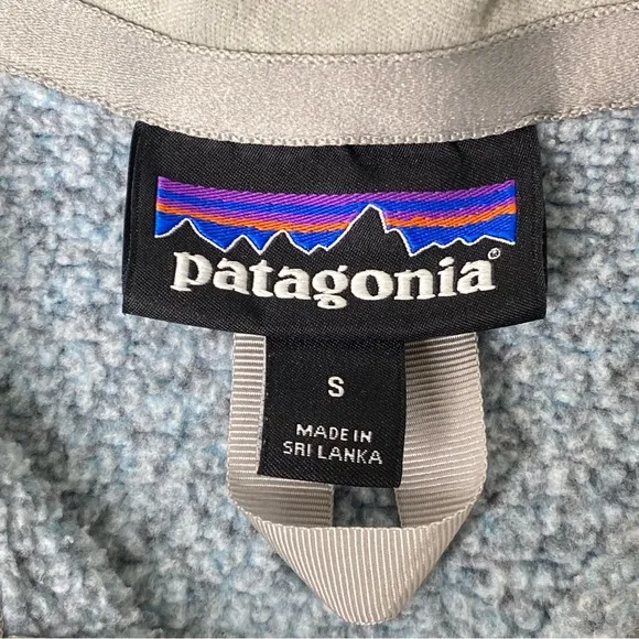 Patagonia Women’s Small Better Sweater 1/4 Zip Light Blue Logo Outdoor Gorp Hike