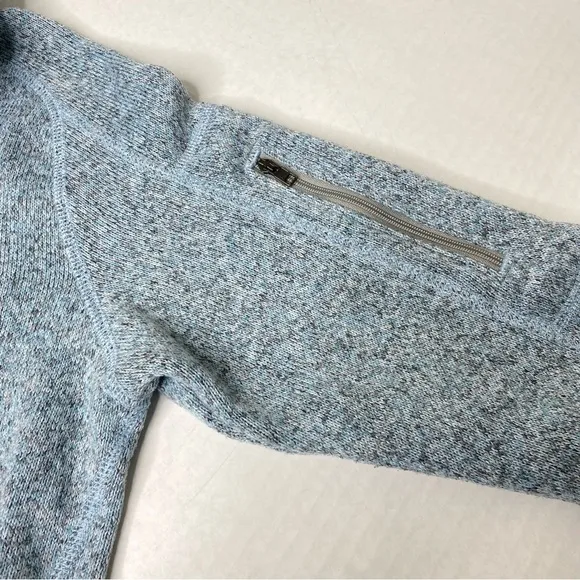 Patagonia Women’s Small Better Sweater 1/4 Zip Light Blue Logo Outdoor Gorp Hike