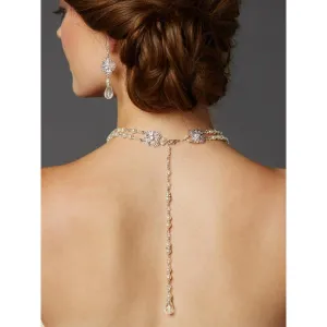 Pearl and Filigree 2-Row Bridal Back Necklace