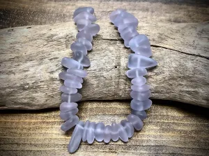 Periwinkle Pebbles 9x6mm Designer Sea Glass Bead Strand