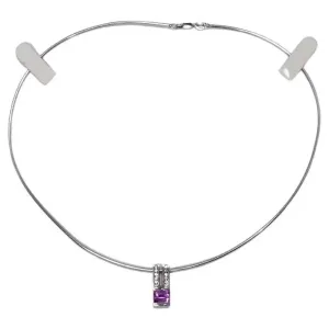 Pink Sapphire Diamond Necklace 1980s 14K Gold
