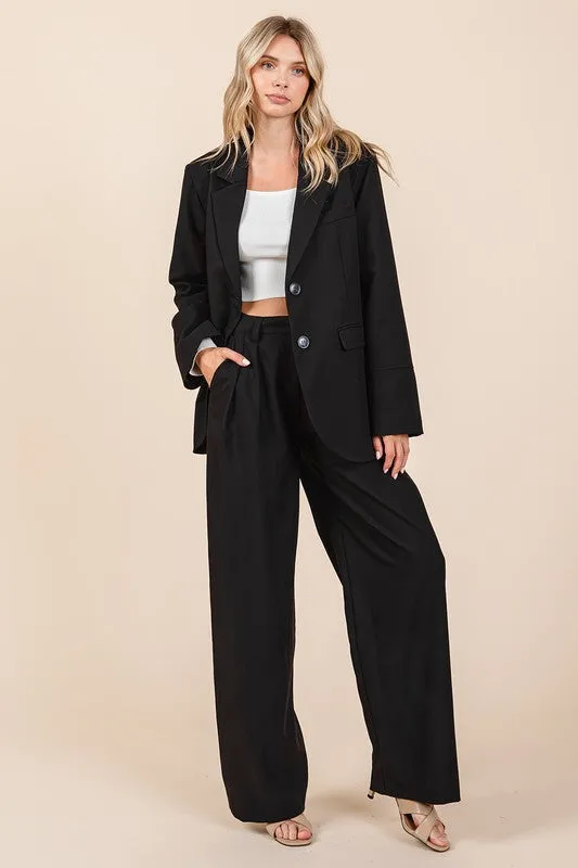 Pintuck Detail High Rise Pants