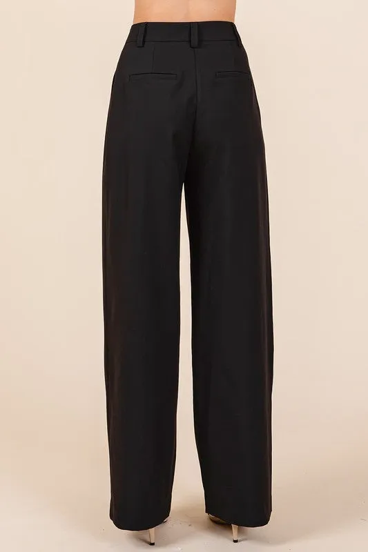Pintuck Detail High Rise Pants