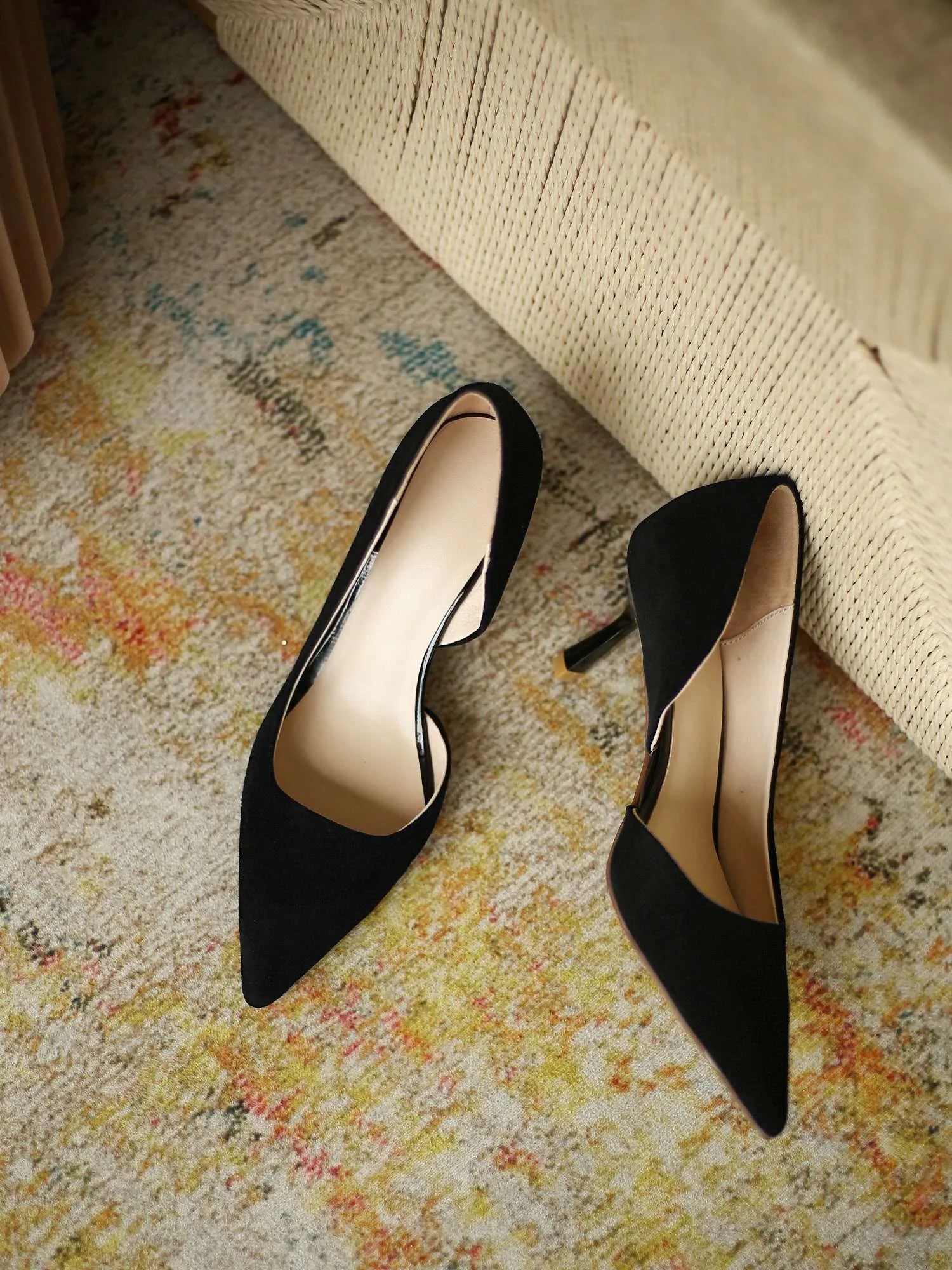 Pointed toe high heels daily wear basic women pumps