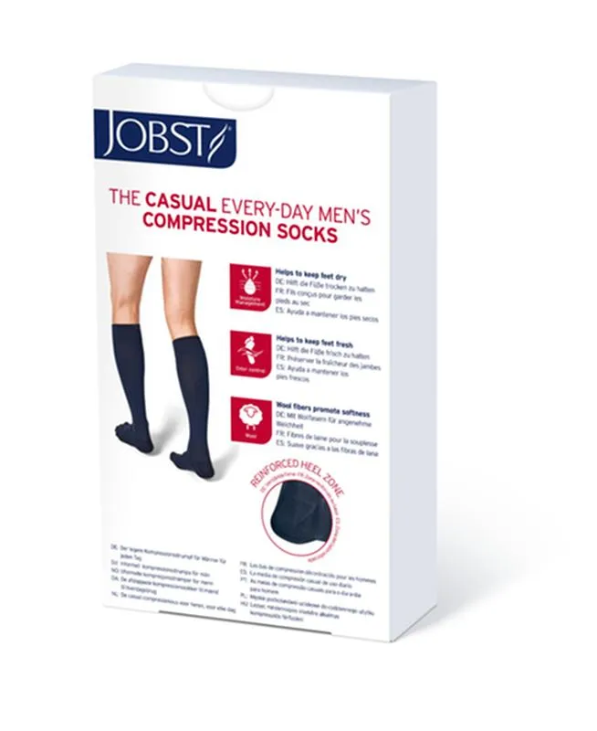 PR/1 JOBST CASUAL MEN, KNEE HIGH, 20-30MMHG, LG, KHAKI, CLOSED TOE