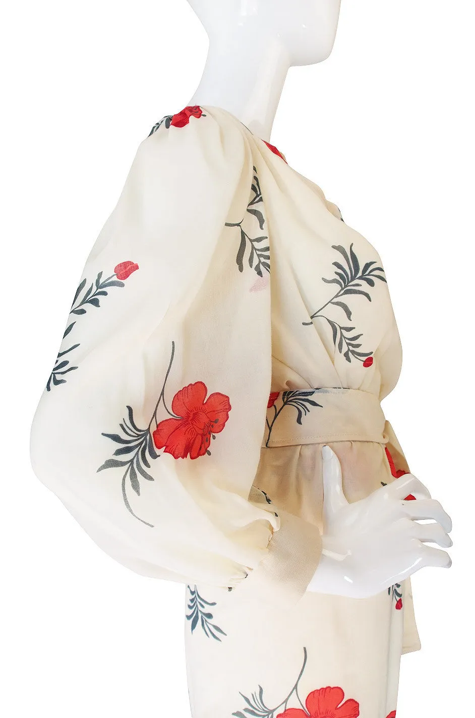 Pretty 1970s Ted Lapidus Floral Skirt & Top Set
