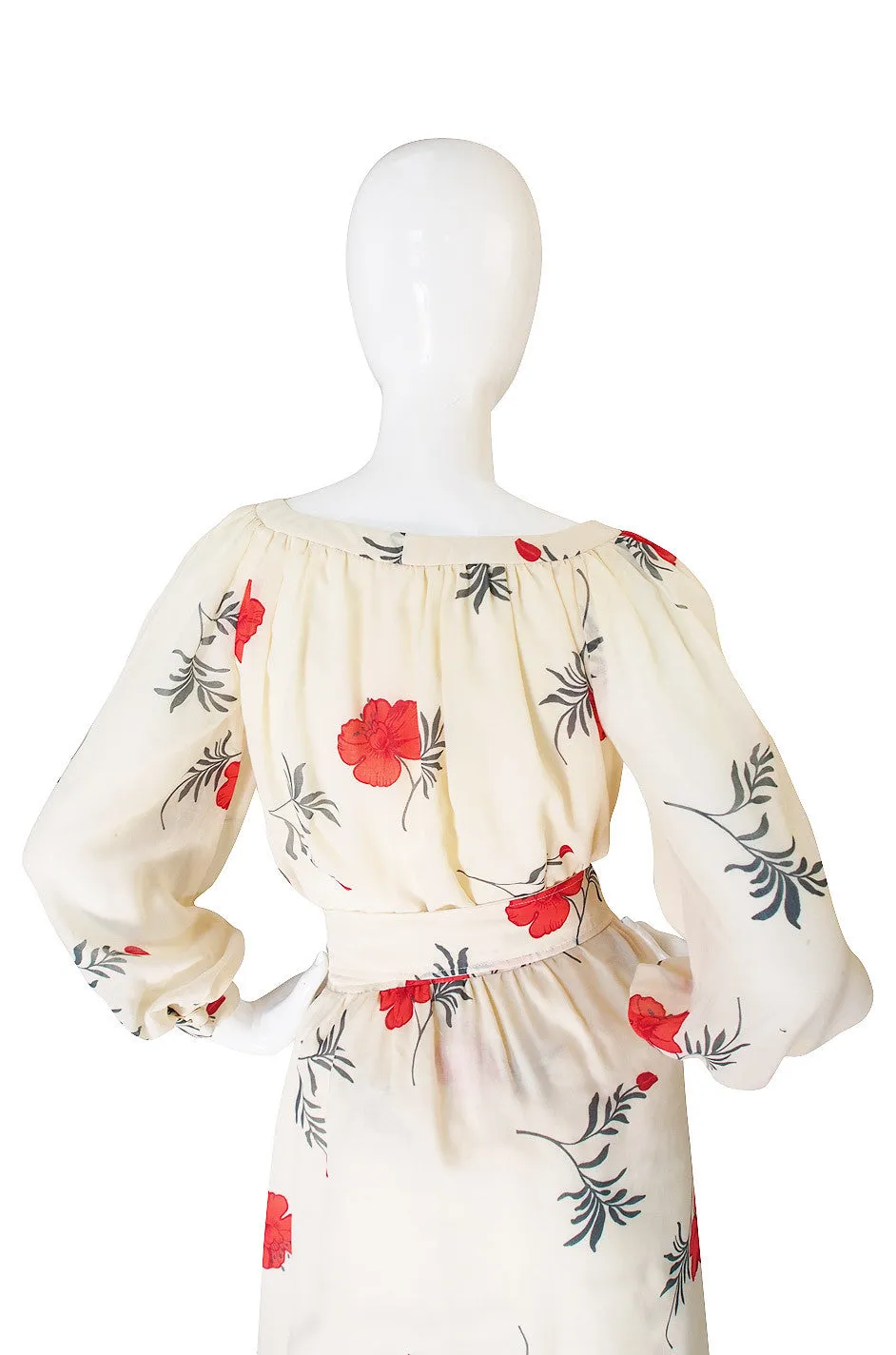 Pretty 1970s Ted Lapidus Floral Skirt & Top Set