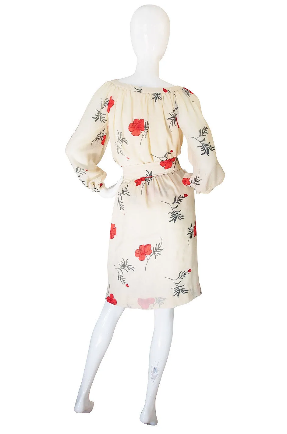 Pretty 1970s Ted Lapidus Floral Skirt & Top Set