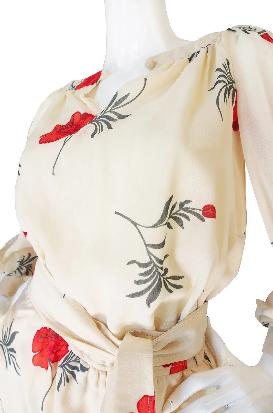 Pretty 1970s Ted Lapidus Floral Skirt & Top Set