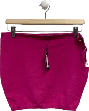 Pretty Little Thing Hot Pink Ring Cut Out Knit Mini Skirt UK M