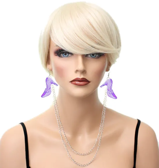 Purple Chain High Heel Necklace Earrings
