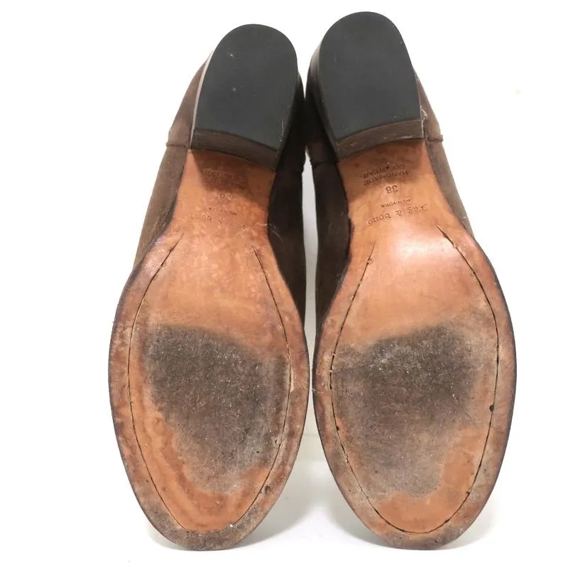 Rag & Bone Durham Chelsea Boots Brown Suede Size 38 Mid-Heel Ankle Boots