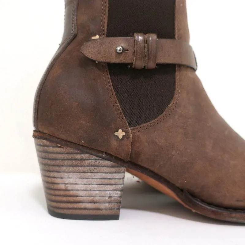Rag & Bone Durham Chelsea Boots Brown Suede Size 38 Mid-Heel Ankle Boots