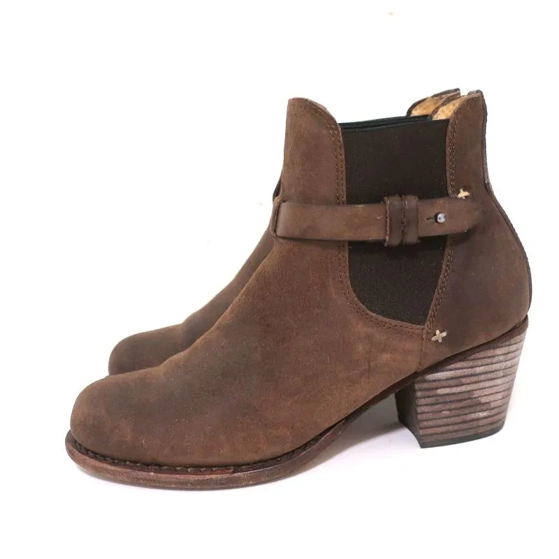 Rag & Bone Durham Chelsea Boots Brown Suede Size 38 Mid-Heel Ankle Boots