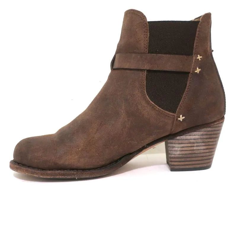 Rag & Bone Durham Chelsea Boots Brown Suede Size 38 Mid-Heel Ankle Boots