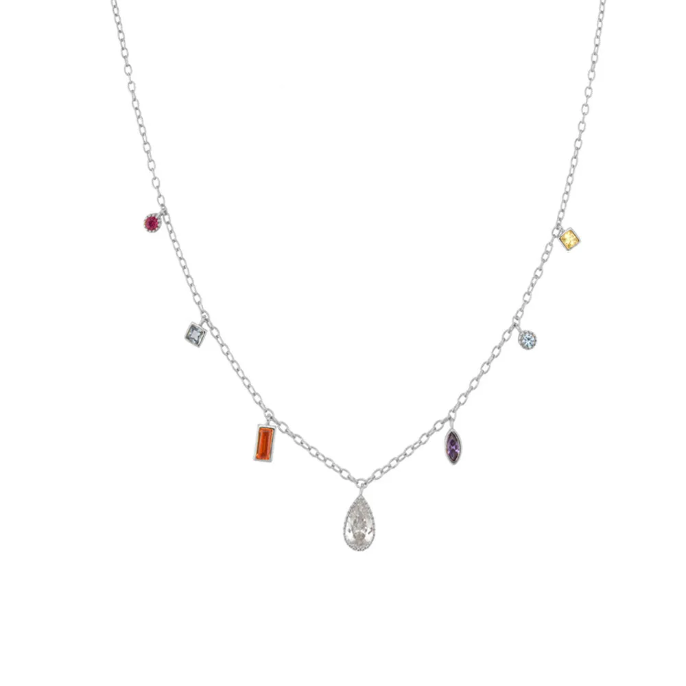 Rainbow Crystal Charms Necklace