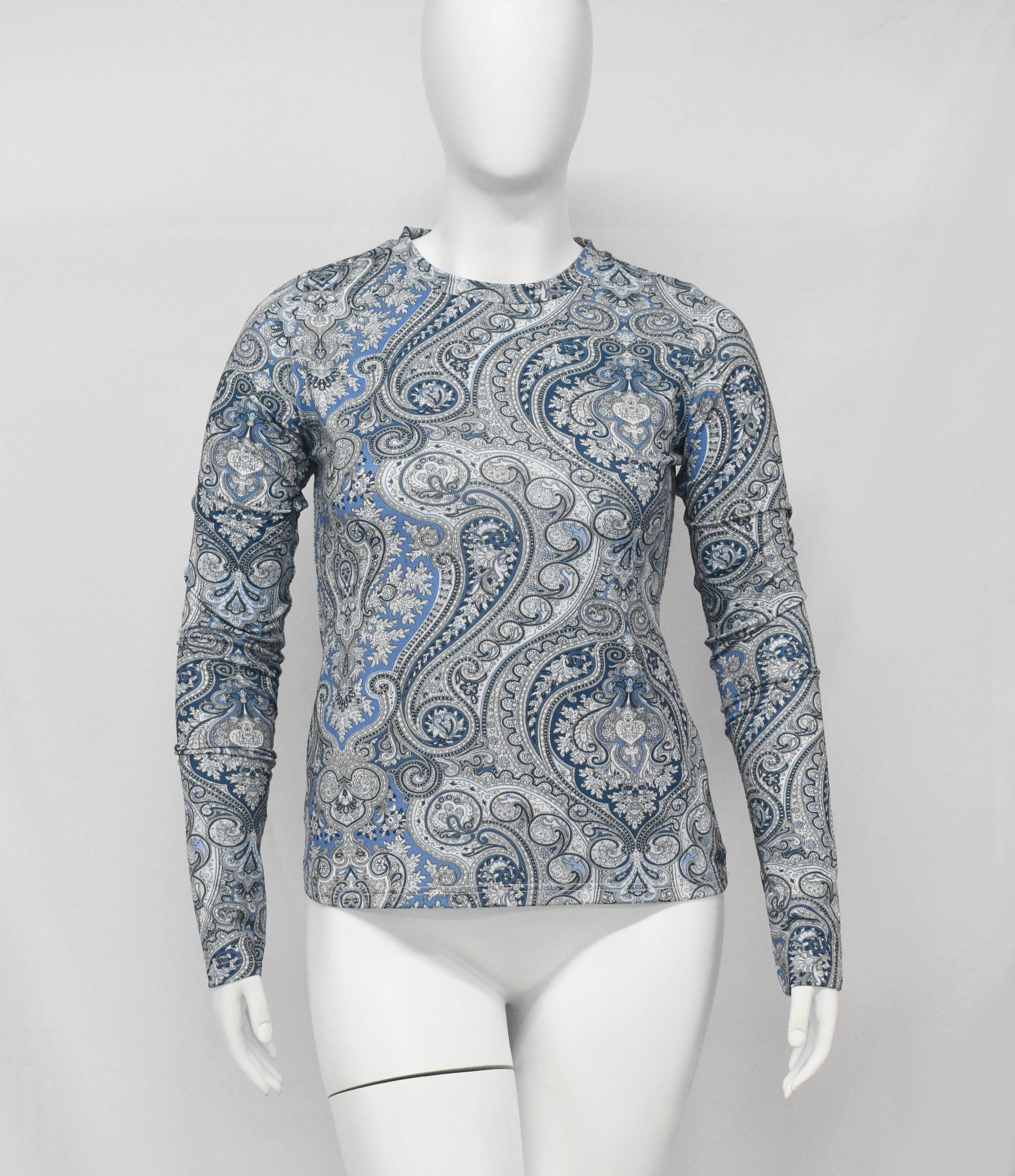 Rapheeze Blue Paisley Designer Bodycon Top
