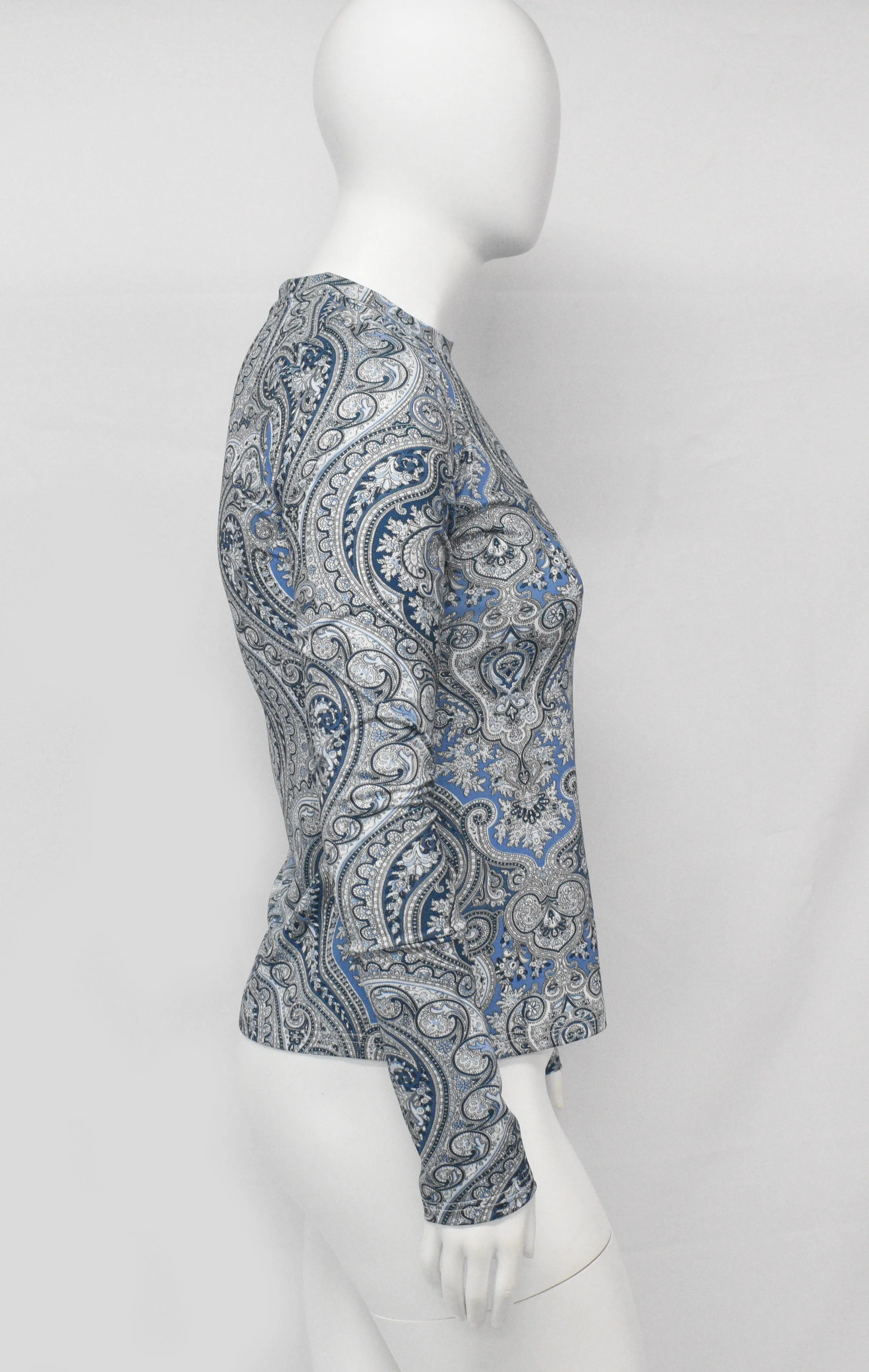 Rapheeze Blue Paisley Designer Bodycon Top