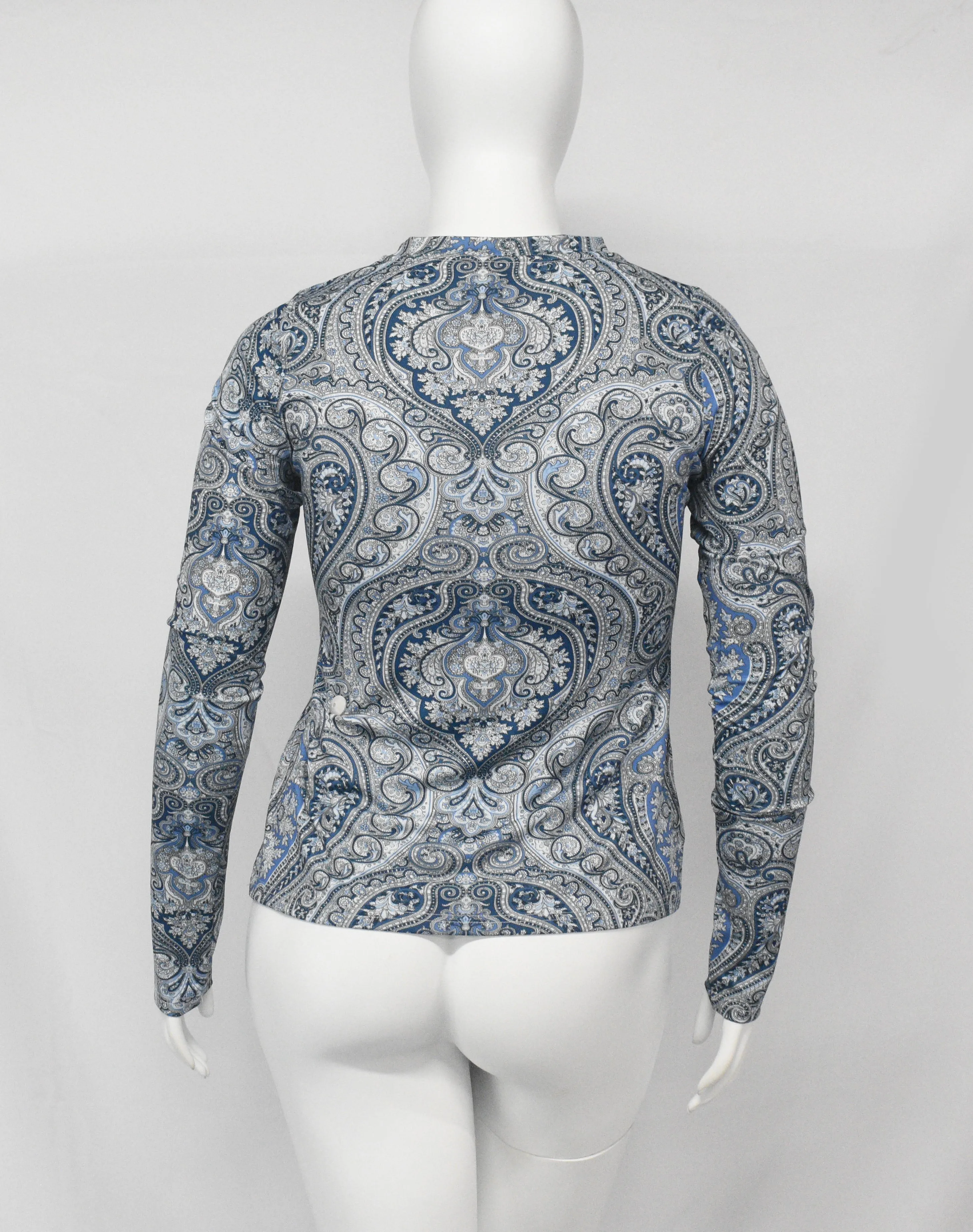 Rapheeze Blue Paisley Designer Bodycon Top