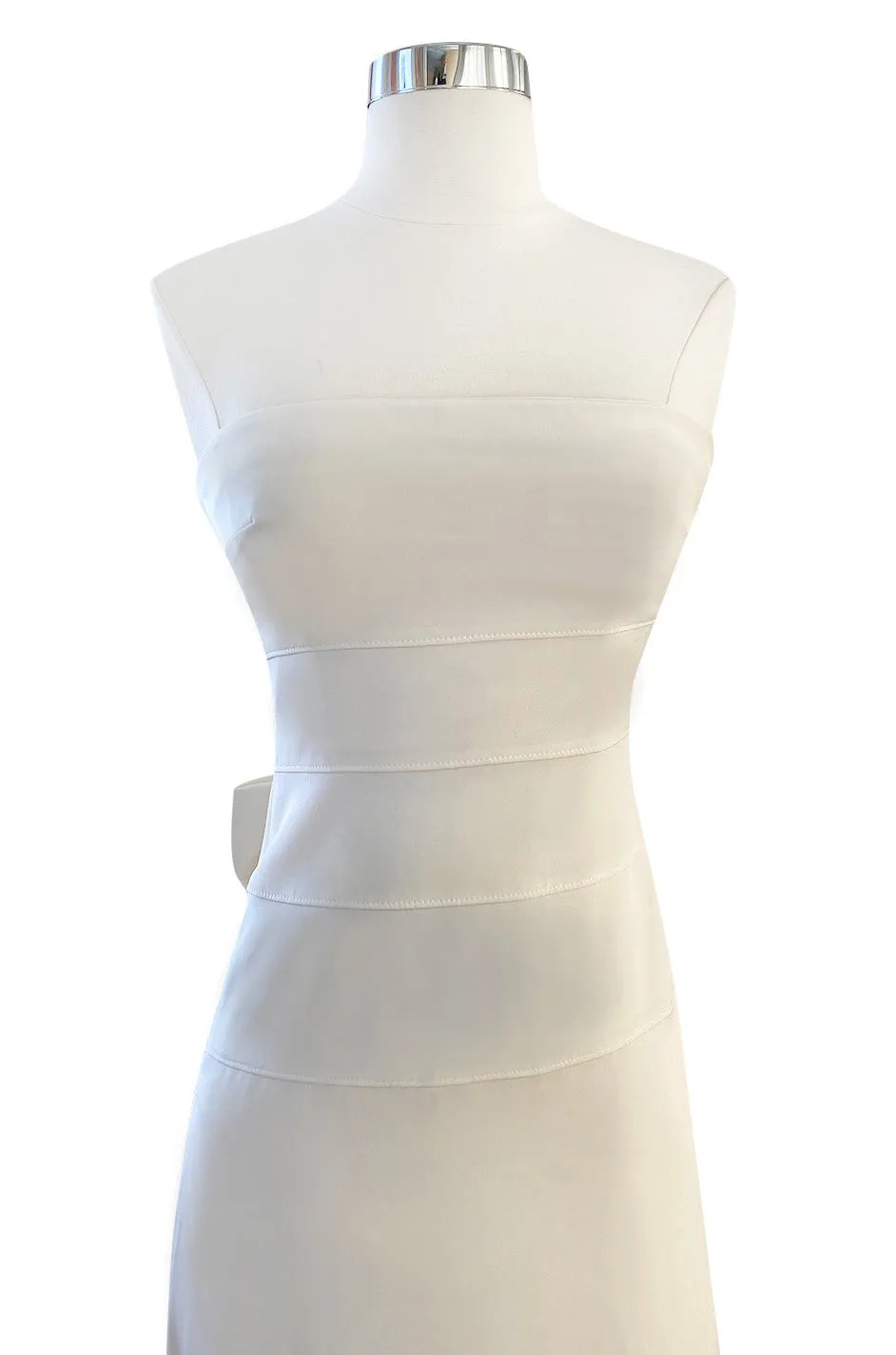Recent Valentino Ivory Strapless Fitted Bodice Silk Wedding Dress w Train & Back Bow