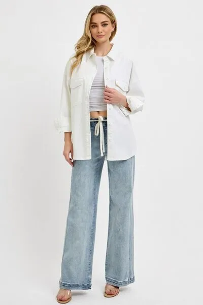 RISEN Full Size Straight Leg Jeans with Pockets Plus Size ONLINE EXCLUSIVE