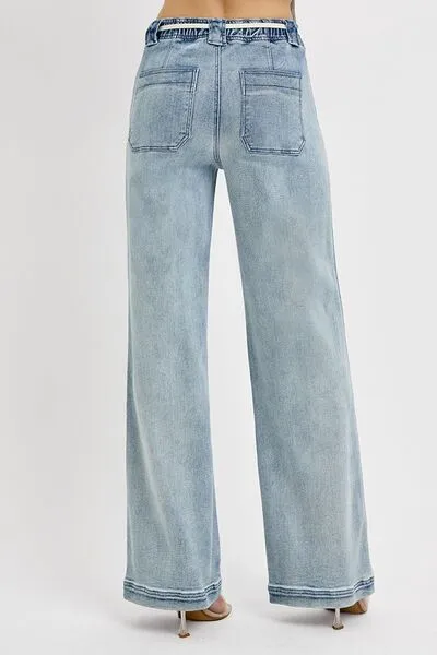 RISEN Full Size Straight Leg Jeans with Pockets Plus Size ONLINE EXCLUSIVE