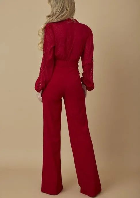 ROSAURA ROYAL BLUE CROCHET LACE JUMPSUIT – ELEGANT LONG-SLEEVE WIDE-LEG ONE-PIECE