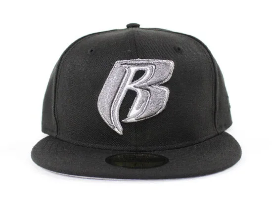 Ruff Ryders New Era 59Fifty Fitted Hats (Black Metallic Black Gray Under Brim Nike Foamposites metallic pewter)