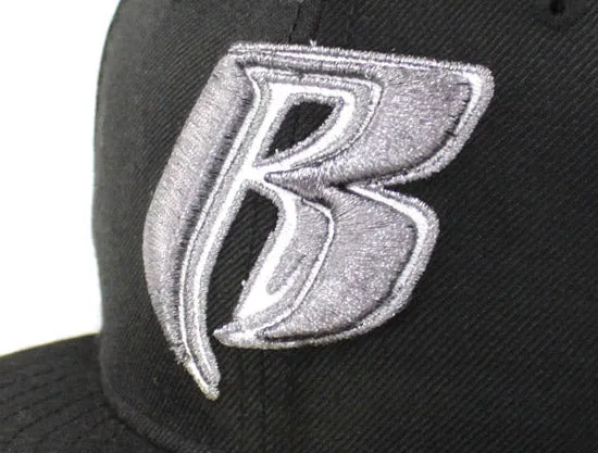 Ruff Ryders New Era 59Fifty Fitted Hats (Black Metallic Black Gray Under Brim Nike Foamposites metallic pewter)