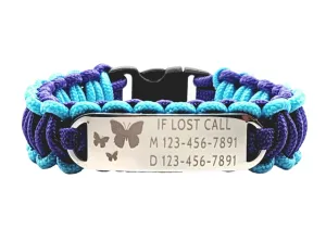 Safety 275 Paracord Bracelet – If Lost Emergency Contact Info Engraved - Great for Vacations