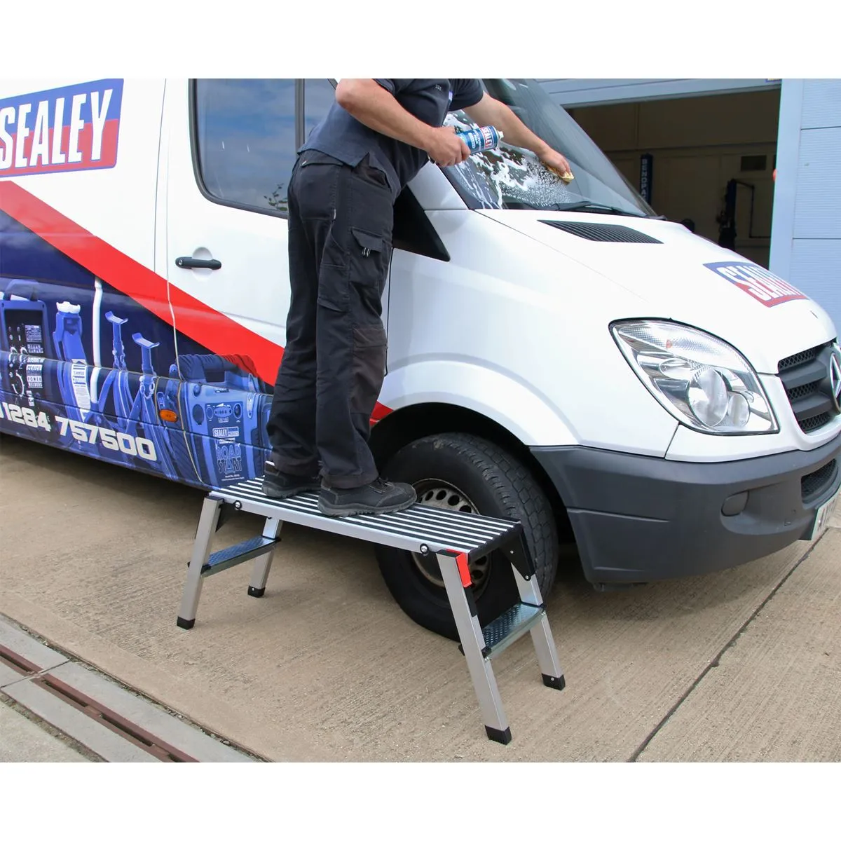 Sealey Aluminium Folding Platform 2-Tread EN 131-4