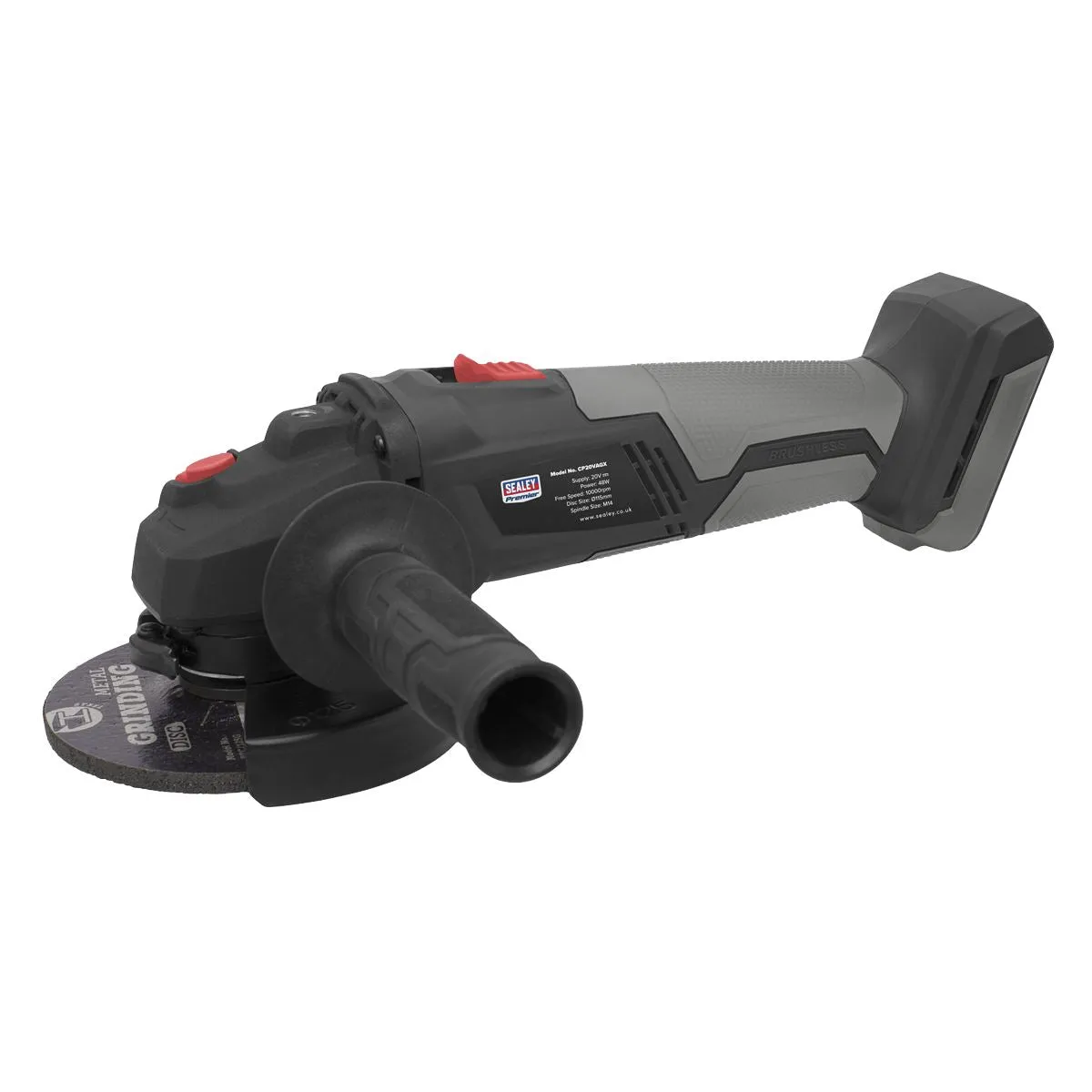 Sealey Premier Brushless Angle Grinder Ø115mm 20V SV20 Series - Body Only