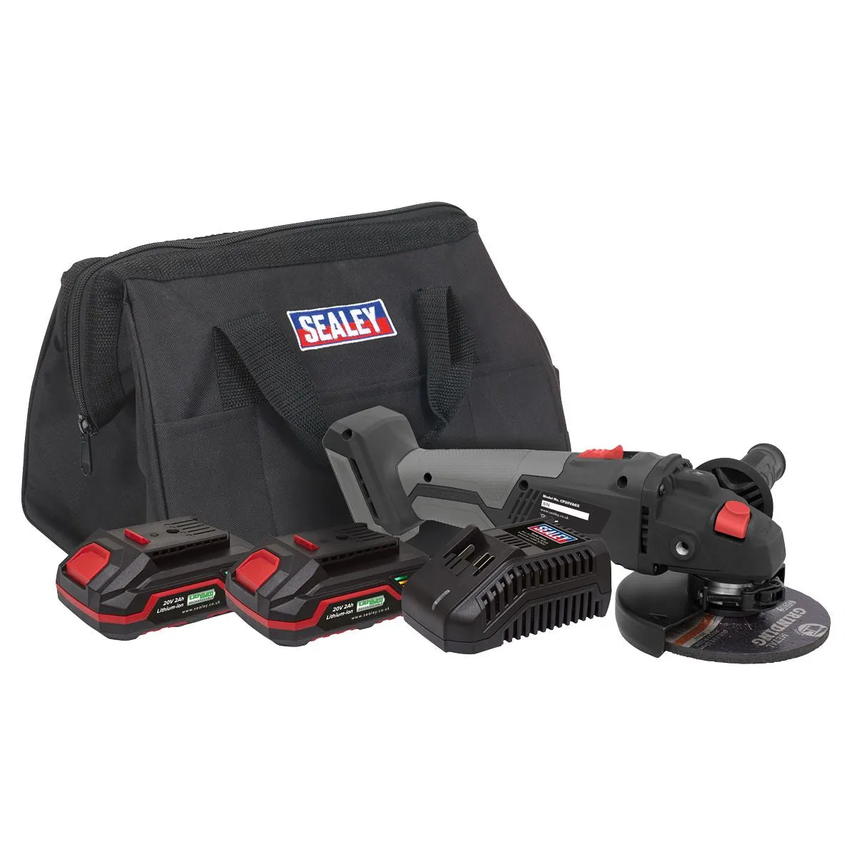Sealey Premier Brushless Angle Grinder Kit 20V 4Ah SV20 Series - 2 Batteries