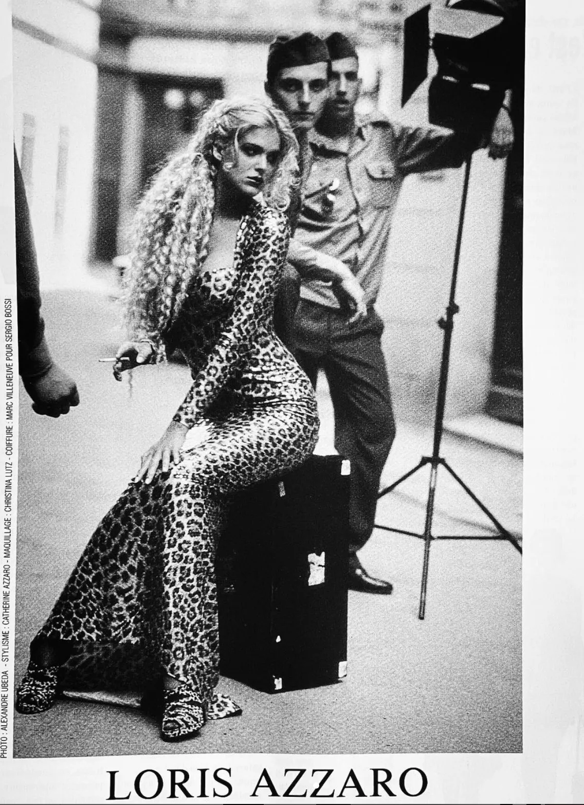 Sexiest Fall 1995 Loris Azzaro Couture Sequin Covered Leopard Print Dress w Open Cut Outs