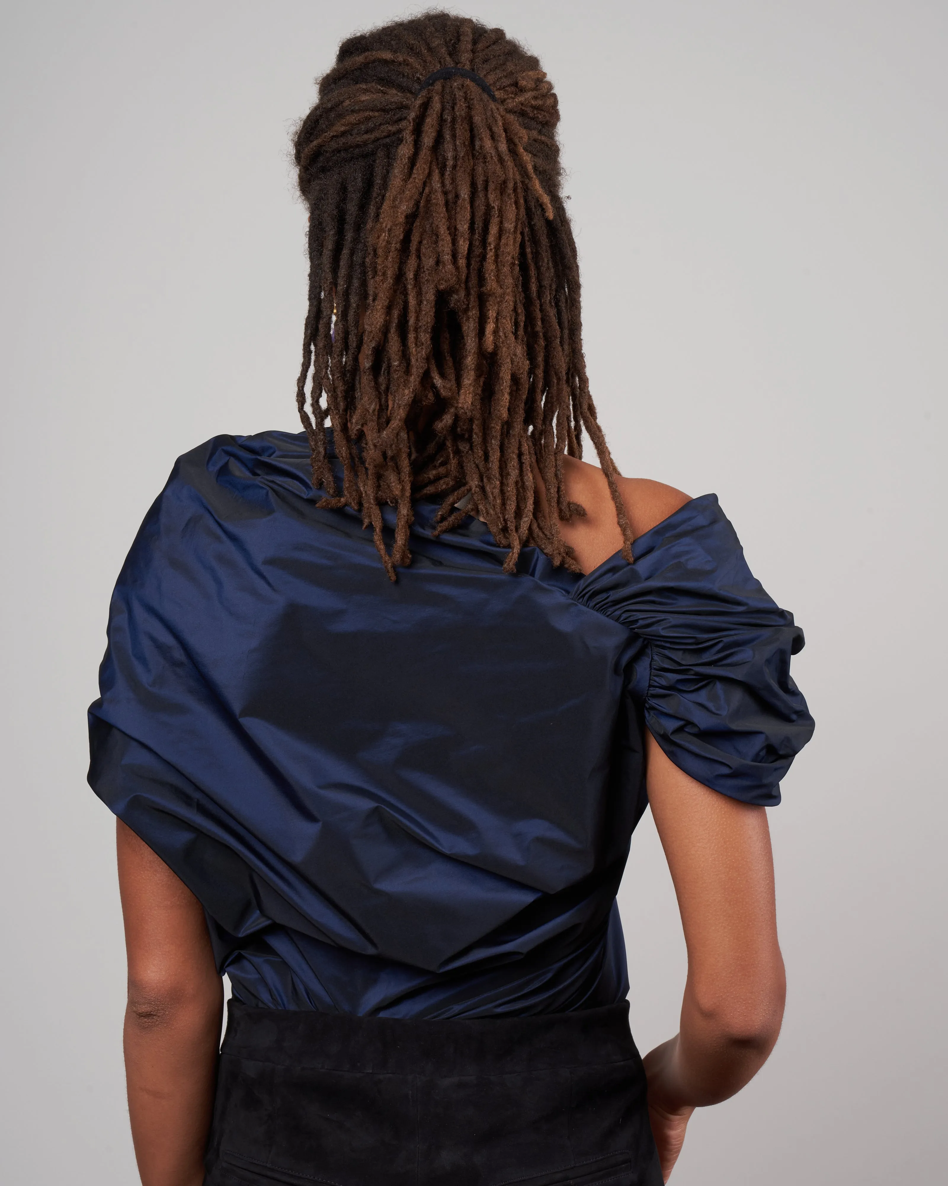 sheridan taffeta top - navy